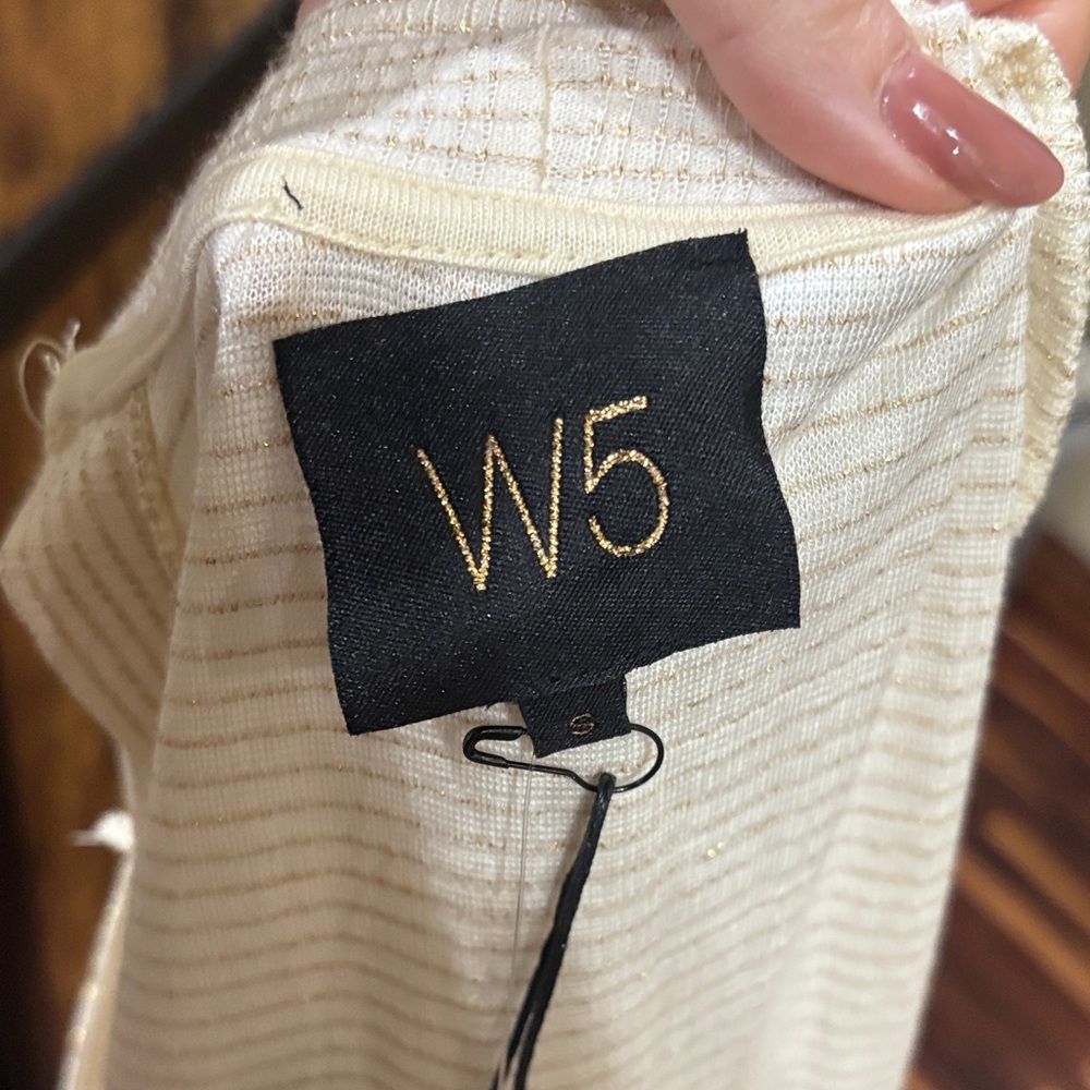 W5 Cream Ribbed Tank Top - Picture 7 of 7
